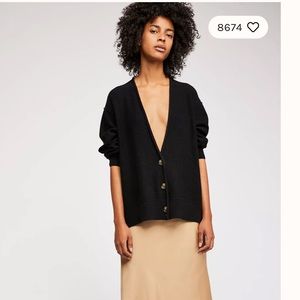 FP School Boy Cashmere Cardi in Black